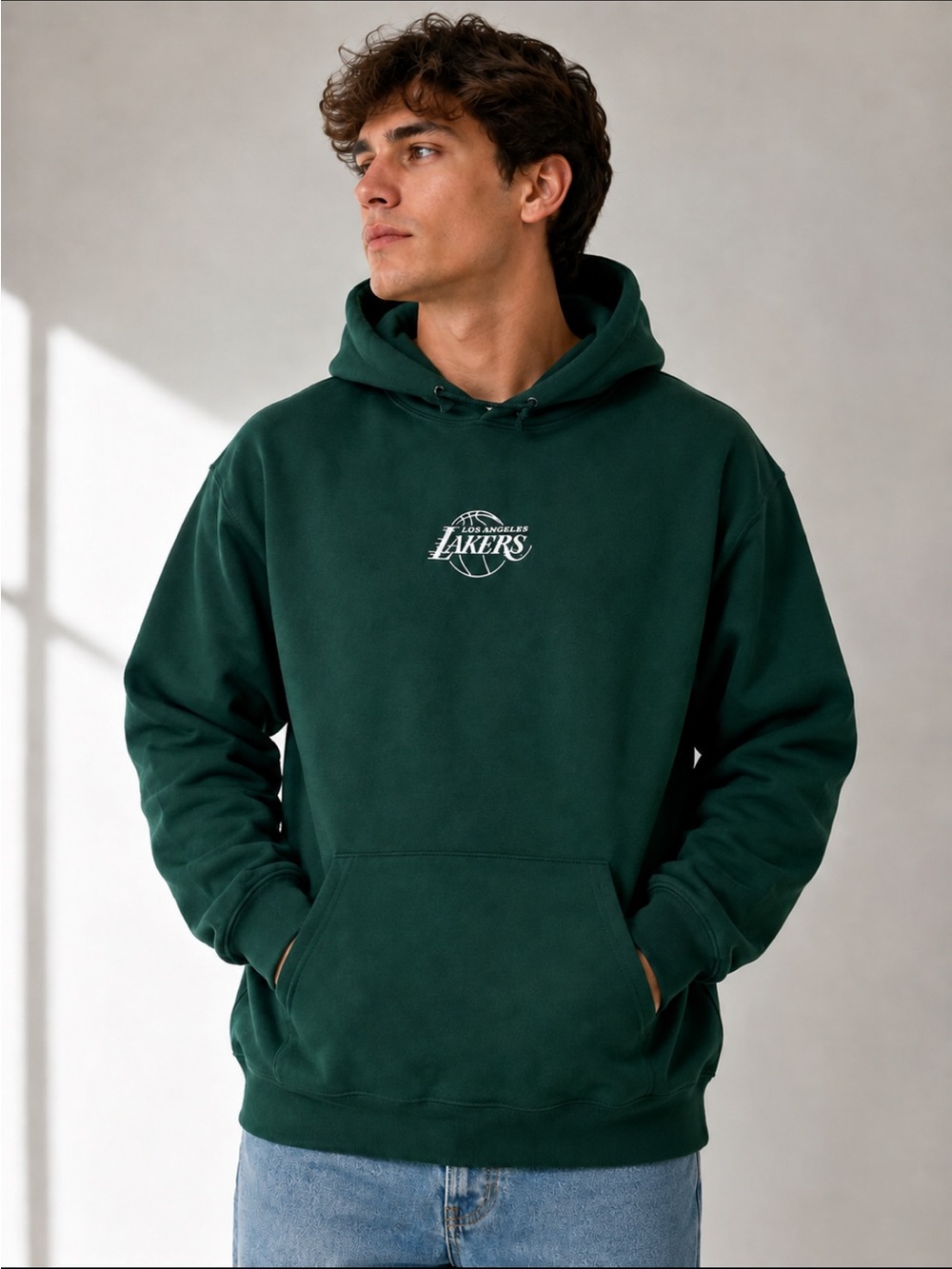 NBA Los Angeles Lakers Hoodie Green Men’s Large Pullover Sweatshirt NWT